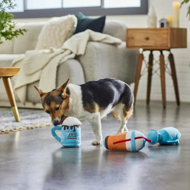 Frisco Winter Drinks Plush Squeaky Dog Toy, 3 count 5 Frisco Winter Drinks Plush Squeaky Dog Toy, 3 count - Image 3