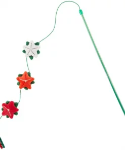 Frisco Holiday Winter Flowers Teaser Cat Toy with Catnip