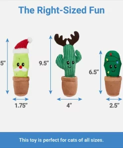 Frisco Holiday Cactus Plush Cat Toy with Catnip, 3 count -The Frisco Store 287329 PT1. SY630 V1637787997