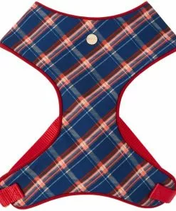 Frisco Fashion Over-The-Head Harness, Blue Plaid