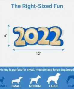 Frisco New Year's Eve 2022 Plush Squeaky Dog Toy -The Frisco Store 288476 PT1. SY630 V1640718513