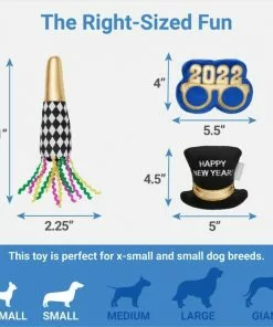 Frisco New Year's Eve Party Essentials Plush Squeaky Dog Toy -The Frisco Store 288484 PT1. SY630 V1640718410