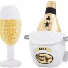 Frisco New Year's Eve Champagne & Flute Plush Squeaky Dog Toy, 2 count -The Frisco Store 288486 MAIN. SY630 V1638289275