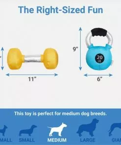 Frisco Dumbell & Kettleball Plush Squeaky Dog Toy, 2 count 6 Frisco Dumbell & Kettleball Plush Squeaky Dog Toy, 2 count -The Frisco Store 288919 PT1. SY630 V1640722523