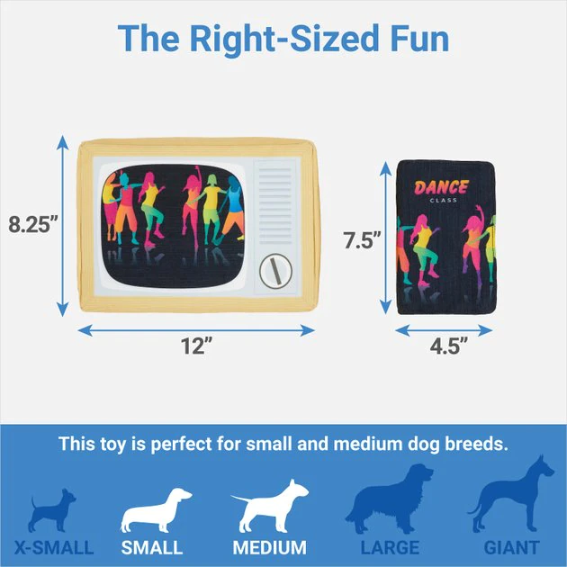 Frisco TV & VHS Tape Plush Squeaky Dog Toy, 2 count 4 Frisco TV & VHS Tape Plush Squeaky Dog Toy, 2 count - Image 2