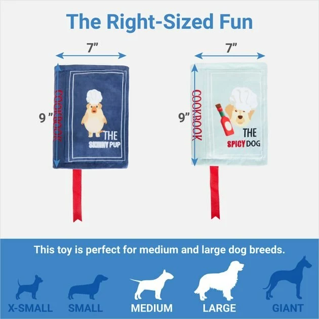 Frisco Cookbooks Plush Squeaky Dog Toy, 2 count 4 Frisco Cookbooks Plush Squeaky Dog Toy, 2 count - Image 2