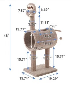 Frisco Animal Series Cat Tunnel with Scratching Post, Sloth -The Frisco Store 289346 PT1. SY630 V1631047332