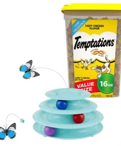 Temptations||Frisco Temptations Tasty Chicken Flavor Treats + Frisco Cat Tracks Butterfly Cat Toy