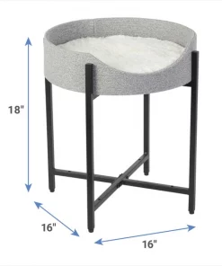 Frisco Modern Elevated Wrought Iron Cat Bed with Eyelash Cushion -The Frisco Store 296671 PT1. SY630 V1633353151