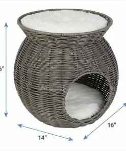 Frisco Round Wicker Cat Condo with Top Perch -The Frisco Store 296684 PT1. SY630 V1634143606