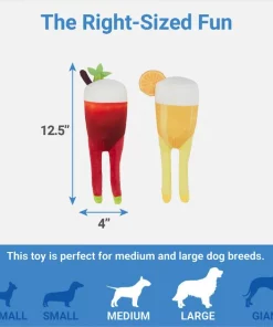 Frisco Brunch Bottomless Mimosas Plush Squeaky Dog Toy, 2 count -The Frisco Store 297226 PT1. SY630 V1643916688