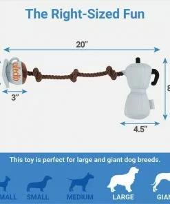 Frisco Brunch Coffee Pitcher Plush with Rope Squeaky Dog Toy -The Frisco Store 297234 PT1. SY630 V1643916400