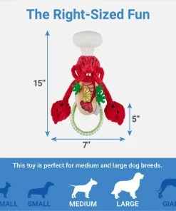 Frisco Brunch Lobster Roll Plush with Rope Squeaky Dog Toy -The Frisco Store 297240 PT1. SY630 V1643916695