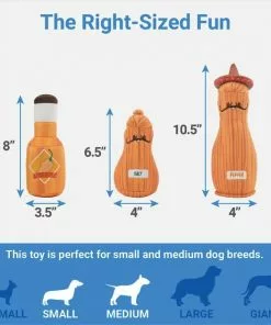 Frisco Brunch Salt, Pepper & Hot Sauce Plush Squeaky Dog Toy, 3 count -The Frisco Store 297242 PT1. SY630 V1643916696