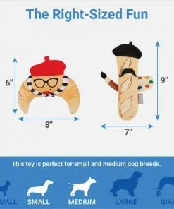 Frisco Brunch French Croissant & Baguette Plush Squeaky Dog Toy, 2 count -The Frisco Store 297244 PT1. SY630 V1643916388