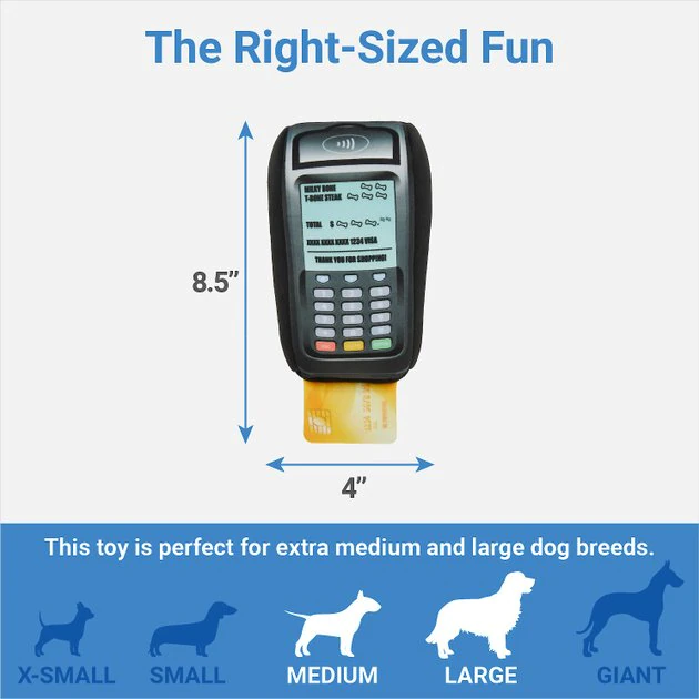 Frisco Brunch Credit Card & Machine Plush Squeaky Dog Toy 4 Frisco Brunch Credit Card & Machine Plush Squeaky Dog Toy - Image 2