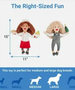 Frisco Brunch Chef & Waitress Plush Squeaky Dog Toy, 2 count -The Frisco Store 297278 PT1. SY630 V1643916381