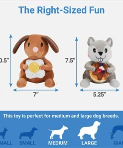 Frisco Brunch Dog & Squirrel Plush Squeaky Dog Toy, 2 count -The Frisco Store 297280 PT1. SY630 V1643916383