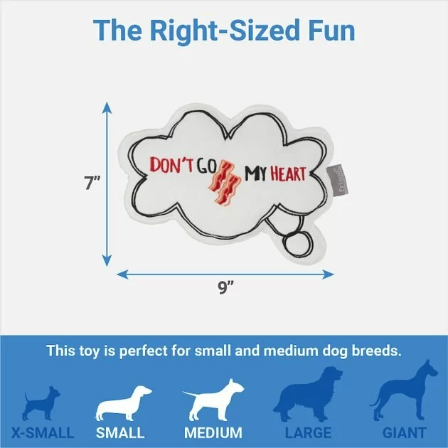 Frisco Brunch Thought Bubble Plush Squeaky Dog Toy 4 Frisco Brunch Thought Bubble Plush Squeaky Dog Toy - Image 2