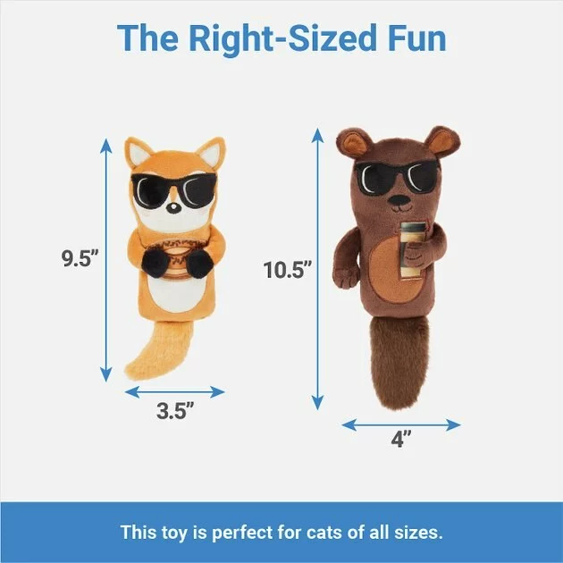 Frisco Brunch Bear & Fox Plush Cat Toy with Catnip, 2 count 4 Frisco Brunch Bear & Fox Plush Cat Toy with Catnip, 2 count - Image 2