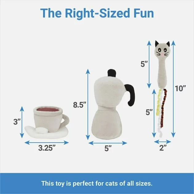 Frisco Brunch Coffee Set Plush Cat Toy with Catnip, 3 count 4 Frisco Brunch Coffee Set Plush Cat Toy with Catnip, 3 count - Image 2