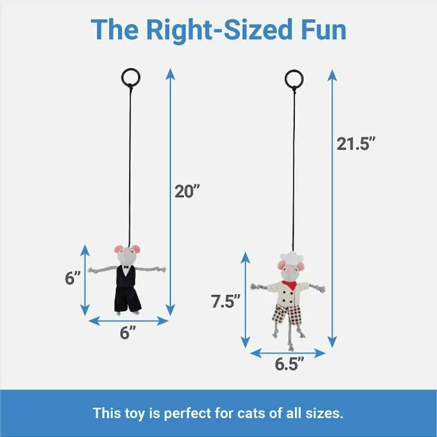 Frisco Brunch Chef & Waiter Bouncy Mouse Cat Toy with Catnip, 2 count 4 Frisco Brunch Chef & Waiter Bouncy Mouse Cat Toy with Catnip, 2 count - Image 2