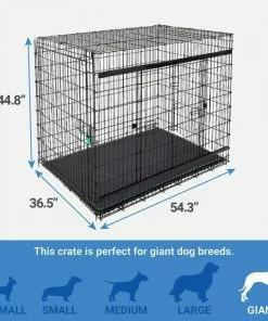 Frisco Heavy Duty Enhanced Lock Sliding Double Door Fold & Carry Wire Dog Crate & Mat Kit, 54 inch 10 Frisco Heavy Duty Enhanced Lock Sliding Double Door Fold & Carry Wire Dog Crate & Mat Kit, 54 inch -The Frisco Store 297463 PT1. SY630 V1633625192