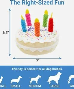 Frisco||The Lazy Dog Cookie Co. Frisco Plush Squeaking Birthday Cake Dog Toy, Small/Medium + The Lazy Dog Cookie Co. Happy Birthday Pup-PIE Dog Treat, Boy -The Frisco Store 297998 PT2. SY630 V1623253341