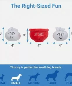 Frisco Dumpling Hide & Seek Puzzle Plush Squeaky Dog Toy, 4 count -The Frisco Store 298881 PT2. SY630 V1640883705