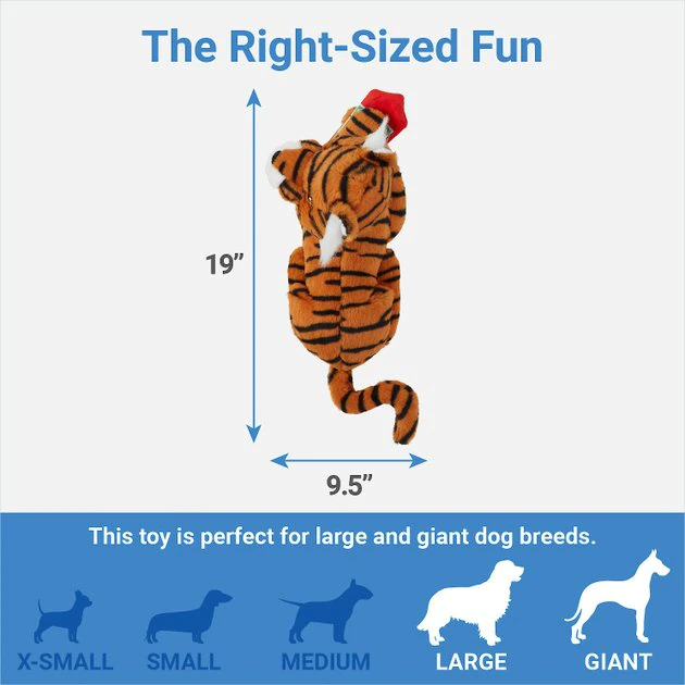 Frisco Tiger Plush Squeaky Dog Toy 4 Frisco Tiger Plush Squeaky Dog Toy - Image 2