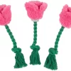 Frisco Roses Plush with Rope Squeaky Dog Toy, 3 count -The Frisco Store 298939 MAIN. SY630 V1637693605