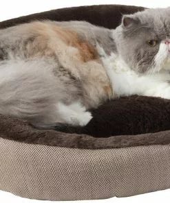 Frisco Herringbone Hi-Low Cuddler Dog & Cat Bed -The Frisco Store 299436 PT2. SY630 V1638288229