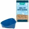 Frisco Corner Litter Box, Navy, Small + Small Animal Bedding, Natural -The Frisco Store 301910 MAIN. SY630 V1644965838