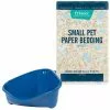 Frisco Corner Litter Box, Navy, X-Small + Small Animal Bedding, White -The Frisco Store 301918 MAIN. SY630 V1644976657