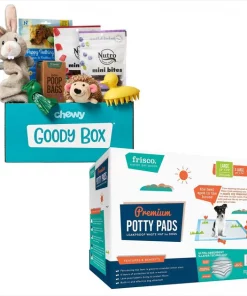 Goody Box||Frisco Goody Box Puppy Toys, Treats & Potty Training + Frisco Training & Potty Pads, 22 x 23-in