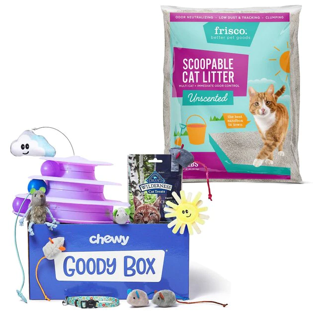 Goody Box||Frisco Goody Box Kitten Toys & Treats + Frisco Multi-Cat Unscented Clumping Clay Cat Litter 3 Goody Box||Frisco Goody Box Kitten Toys & Treats + Frisco Multi-Cat Unscented Clumping Clay Cat Litter
