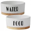 Frisco Ceramic Dog & Cat Water + Food Bowl with Wood Base -The Frisco Store 302414 MAIN. SY630 V1623064349