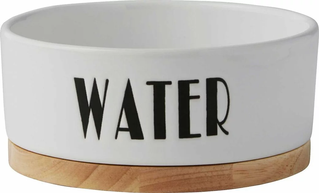 Frisco Ceramic Dog & Cat Water + Food Bowl with Wood Base 4 Frisco Ceramic Dog & Cat Water + Food Bowl with Wood Base - Image 2