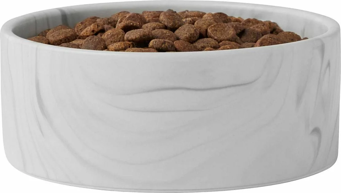 Frisco Marble Design Non-skid Ceramic Dog Bowl + Treat Jar with Wood Lid, 3.75 Cups 5 Frisco Marble Design Non-skid Ceramic Dog Bowl + Treat Jar with Wood Lid, 3.75 Cups - Image 3