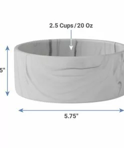 Frisco Marble Design Non-skid Ceramic Dog Bowl + Treat Jar with Wood Lid, 3.75 Cups 14 Frisco Marble Design Non-skid Ceramic Dog Bowl + Treat Jar with Wood Lid, 3.75 Cups -The Frisco Store 302482 PT3. SY630 V1623080842