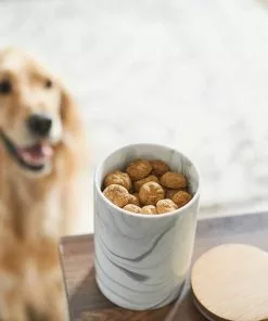 Frisco Marble Design Non-skid Ceramic Dog Bowl + Treat Jar with Wood Lid, 3.75 Cups 19 Frisco Marble Design Non-skid Ceramic Dog Bowl + Treat Jar with Wood Lid, 3.75 Cups -The Frisco Store 302482 PT8. SY630 V1623037650