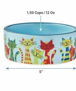 Frisco New York Non-skid Ceramic Dish, 0.50 Cup + Cat Bowl, 1.50 Cups -The Frisco Store 302488 PT7. SY630 V1623052360