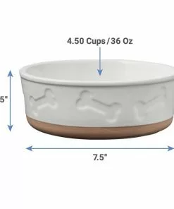 Frisco Silicone Food Mat, Gray, Large + Bones Non-skid Ceramic Dog Bowl -The Frisco Store 302516 PT7. SY630 V1623066750