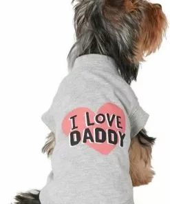 Frisco I Love Daddy + I Love Mommy Dog & Cat T-Shirt, Gray -The Frisco Store 302738 PT1. SY630 V1623043043