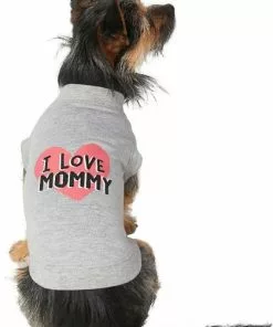 Frisco I Love Daddy + I Love Mommy Dog & Cat T-Shirt, Gray -The Frisco Store 302738 PT4. SY630 V1623040048
