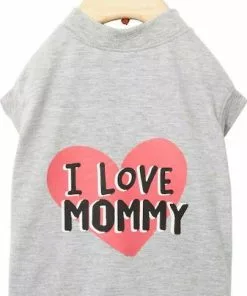 Frisco I Love Daddy + I Love Mommy Dog & Cat T-Shirt, Gray -The Frisco Store 302738 PT5. SY630 V1623086853
