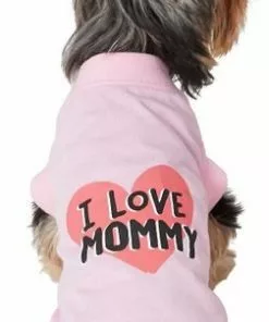 Frisco I Love Daddy + I Love Mommy Dog & Cat T-Shirt, Pink -The Frisco Store 302752 PT4. SY630 V1623088943