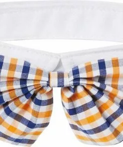 Frisco Plaid Dog & Cat Bow Tie, Orange & Blue + Blue -The Frisco Store 302770 PT2. SY630 V1623058950