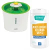 Catit||Frisco Catit Flower Plastic Fountain, 100-oz + Frisco Pet Toy & Bowl Cleaning Wipes -The Frisco Store 303288 MAIN. SY630 V1623063752