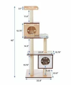 Frisco 62-in Modern Tree & Condo + Modern Tunnel Elevated Cat Bed -The Frisco Store 303344 PT2. SY630 V1623042752
